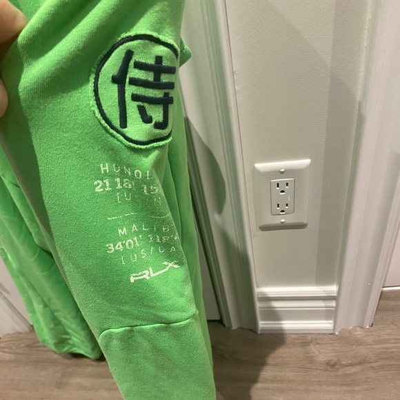 Men's RLX Ralph Lauren Green Zip Up Hoodie - Size Large - Picture 2 of 3